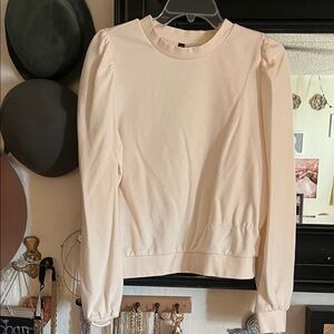 Divided Light Cream Women's Puffy Sleeve Sweatshirt